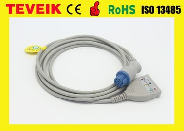 Em volta 10 do cabo do tronco do Pin ECG para o monitor paciente do Datex, tipo 3 cabo de LL do paciente das ligações ECG