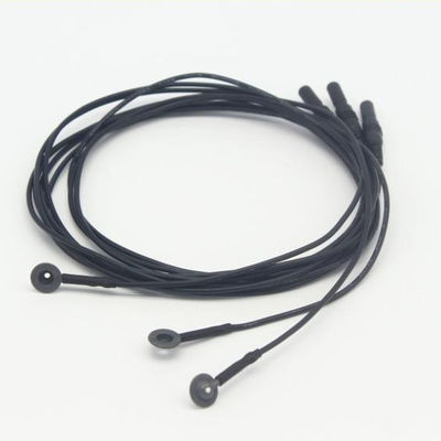 O cloreto de prata do elétrodo chapeou o cabo de cobre do EEG do elétrodo do EEG, 1 M