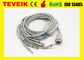 Preço de fábrica de Teveik 10 do cabo do ECG de Kenz 103.106 ECG das ligações, resistor do IEC 4.7K da banana 4,0