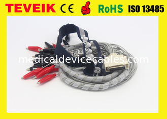 Fábrica médica de cabo impermeável do EEG de Neurofeedback com grampo do crocodilo/tampa vermelha, soquete do RUÍDO 1.5mm