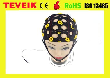 Tampão preto do elétrodo do EEG do elétrodo da lata, 20 ligações que separam o chapéu do EEG