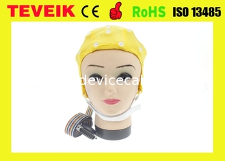 Chapéu médico do EEG, elétrodo da lata, tampão do eeg de 32 ligações com o conector de pino DB25 para a máquina do eeg