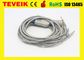 Preço de fábrica de Teveik 10 do cabo do ECG de Kenz 103.106 ECG das ligações, resistor do IEC 4.7K da banana 4,0