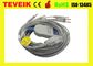 O cabo do ECG do schiller do dispositivo médico com o resistor do IEC 10K da banana 4,0, 10 conduz o cabo do ecg
