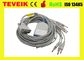 O cabo do ECG do schiller do dispositivo médico com o resistor do IEC 10K da banana 4,0, 10 conduz o cabo do ecg