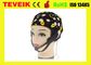 Tampão preto do elétrodo do EEG do elétrodo da lata, 20 ligações que separam o chapéu do EEG
